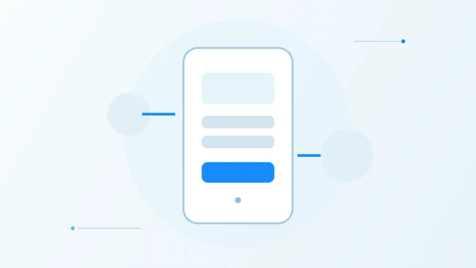 Original illustration of a mobile commerce checkout with delivery, payment and order-confirmation steps.